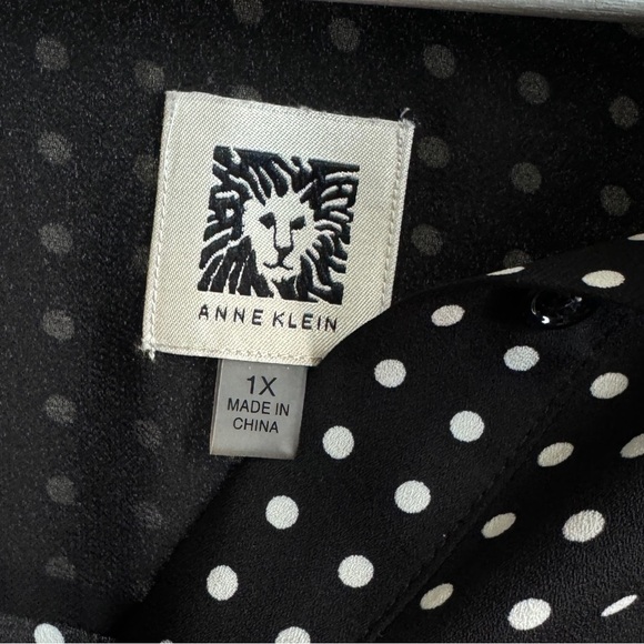 ANN KLEIN Black/ White Long Sleeve Top in XL - Picture 5 of 11